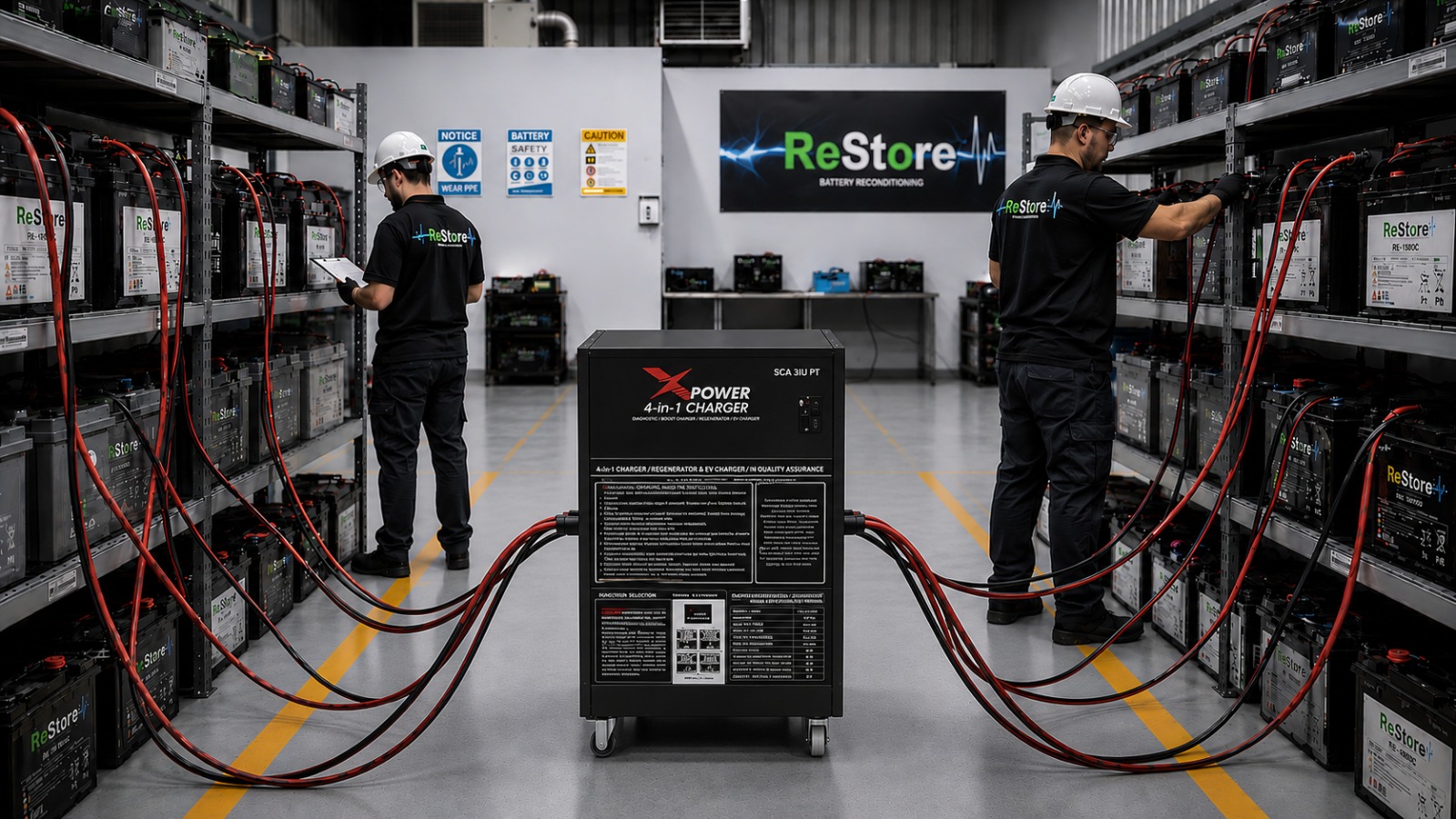 ReStore Life engineer monitoring battery system health on site